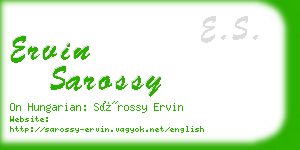 ervin sarossy business card